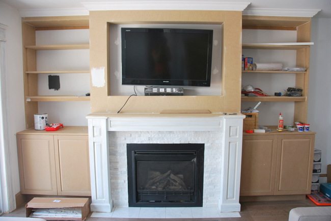 fireplace built in shelving 9 via the sweetest digs