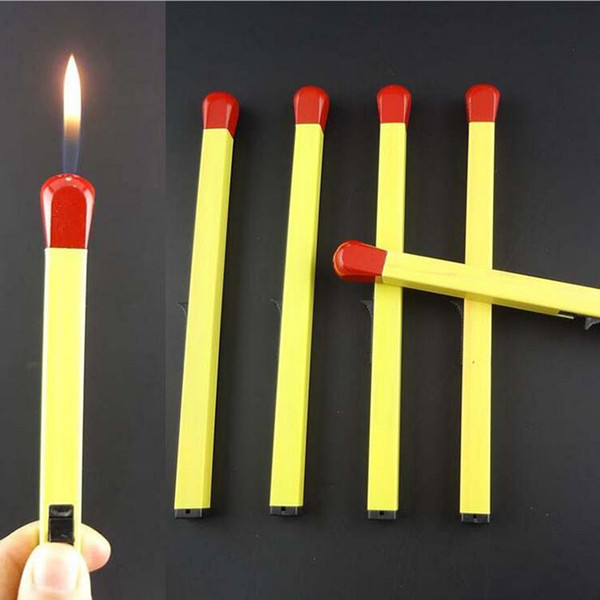 Butane Fireplace Elegant 2019 Flame Lighters Kitchen Pact Utensils Giant Novelty Matchstick Shaped Refillable Candle Fireplace Cigarette Gas butane Cigar Lighter From