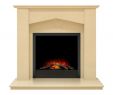 Buy Electric Fireplace Elegant Georgia Fireplace In Beige Stone with Adam Tario Electric Fire In Black 48 Inch