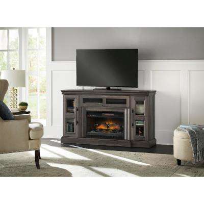Can You Mount A Tv Above A Fireplace Unique Abigail 60in Media Console Infrared Electric Fireplace In Gray Aged Oak Finish