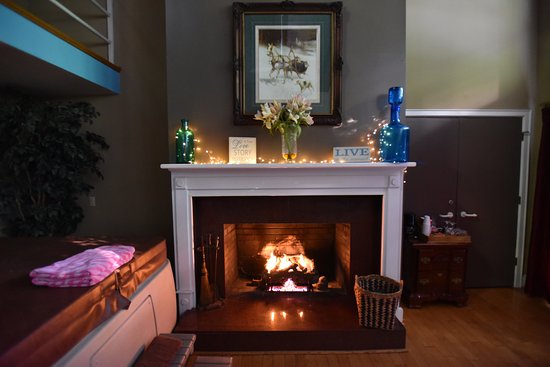 Fireplace of Penthouse suite Picture of Pilot Knob Inn fireplace of penthouse