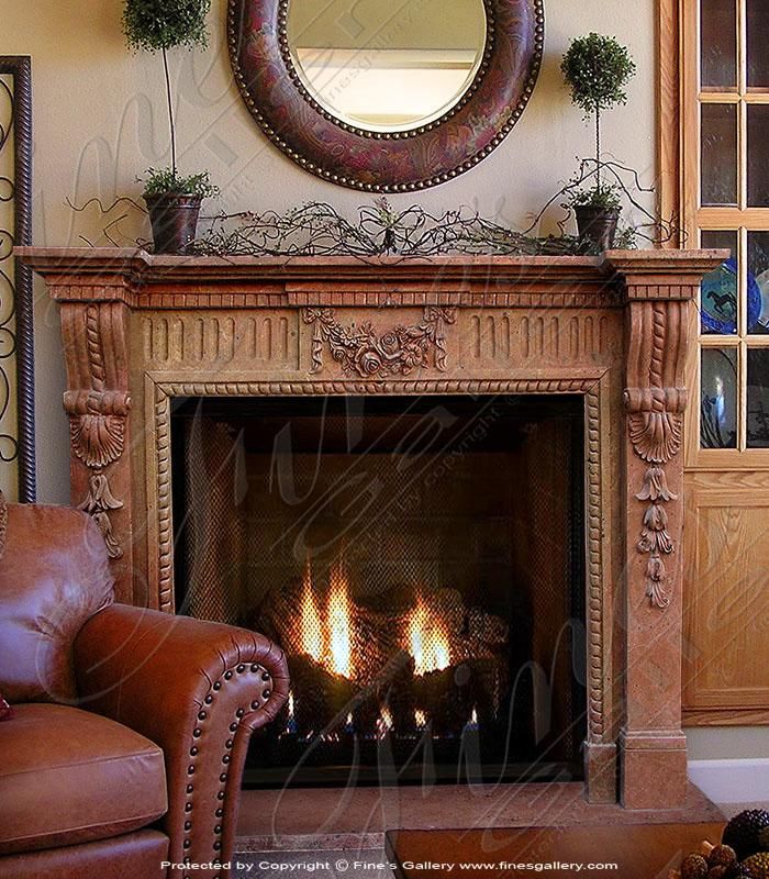 Carrara Marble Fireplace Elegant Tan Marble Mantelpiece for the Home