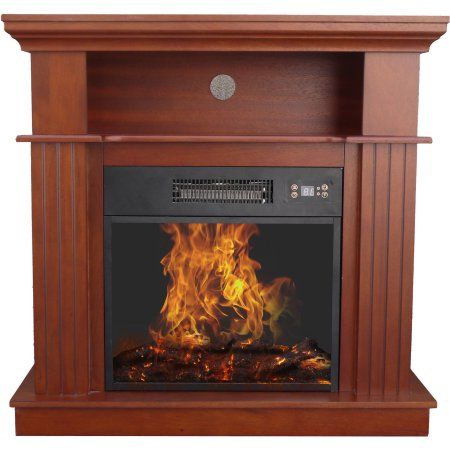 Cherry Electric Fireplace Unique Decor Flame Infrared Electric Fireplace with 32 Inch Mantle