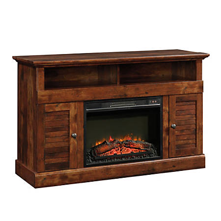 Sauder Harbor View Media Entertainment Fireplace Credenza Curado Cherry Item o01 sauder harbor view media entertainment fireplace credenza