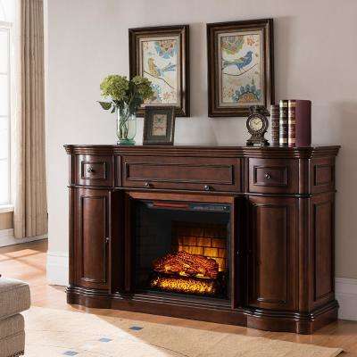 Bold Flame Vanderbilt 68 in Media Console Electric Fireplace TV Stand in Walnut walnut fireplace tv stands sp5636 64 400 pressed