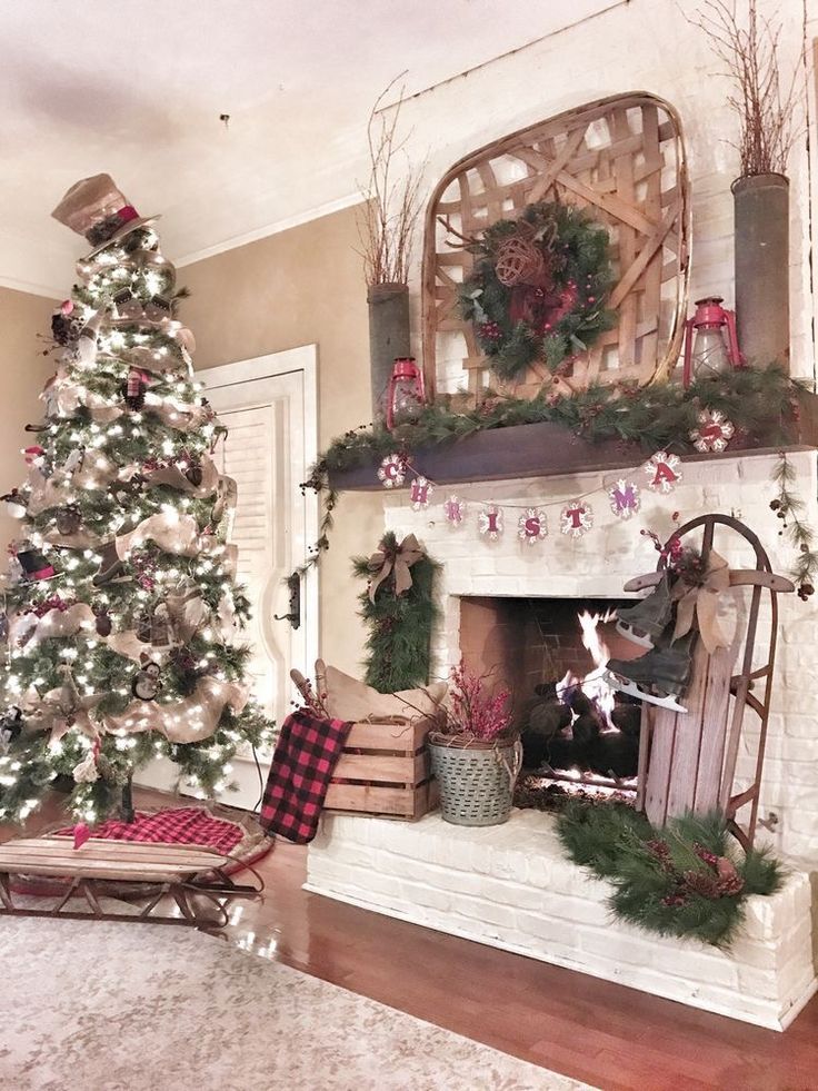Beautiful Christmas Mantel Christmas ca0d7ae8a9b8678fbfea59a58ccb58d2