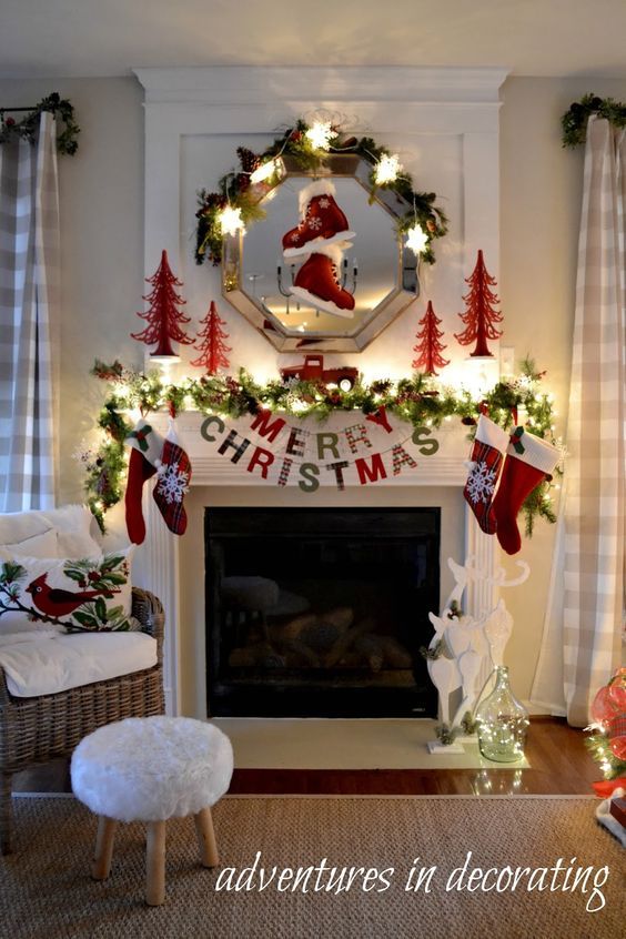 Christmas Fireplace Ideas Luxury Adventures In Decorating Our Christmas Great Room Mantel