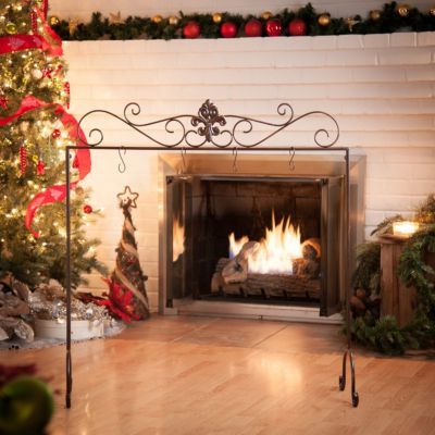 Christmas Fireplace Music Lovely Product Details Traditional Scrolled Stocking Holder