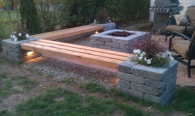 Cinderblock Outdoor Fireplace Awesome Cinder Block Bench & Fire Pit for the Home