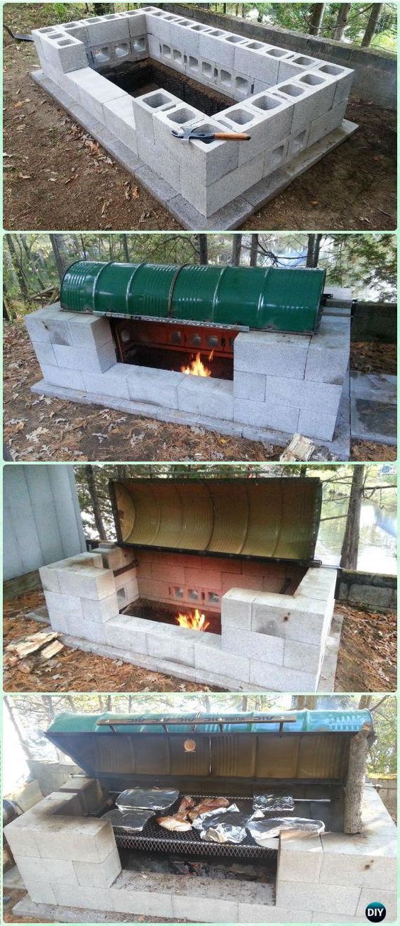 Cinderblock Outdoor Fireplace Elegant Diy Backyard Bbq Grill Projects Instructions