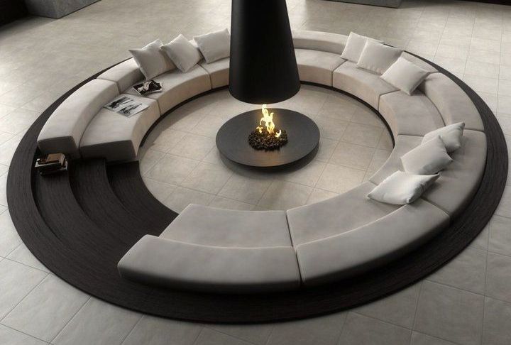 Circular Fireplace Beautiful 1 Circular Conversation Pit Central Fireplace