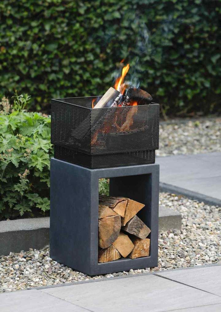 Clay Outdoor Fireplace Best Of Cagliari Square Clay Fibre & Metal Fire Pit