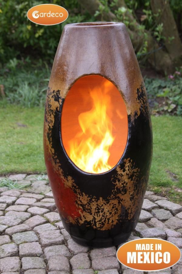 Clay Outdoor Fireplace Luxury Gardeco Jarrona Mexican Art Chiminea In 2019