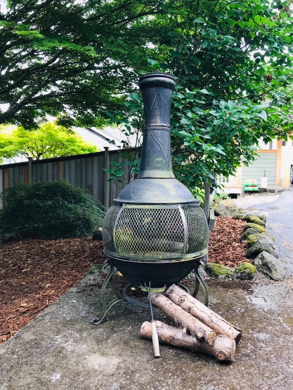 Colonial Fireplace Awesome Huge 54" Vintage solid Steel Wood Burning Chiminea Fire Pit