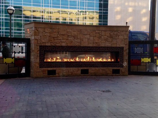 outdoor fireplace outside