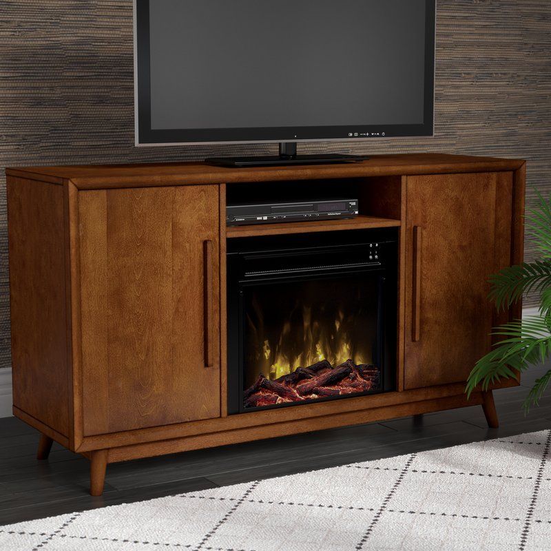 Console Fireplace Unique Silvia 54" Tv Stand with Optional Fireplace