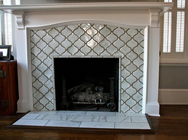 Contemporary Fireplace Tile Ideas Unique Moroccan Lattice Tile Fireplace Yes Please