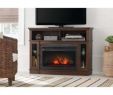 Corner Electric Fireplace Entertainment Center New Grafton 46 In Tv Stand Infrared Electric Fireplace In Medium Brown Walnut