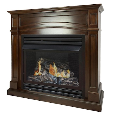 45 88 in Dual Burner Cherry Gas Fireplace