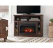 Corner Electric Fireplace Media Center Fresh Grafton 46 In Tv Stand Infrared Electric Fireplace In Medium Brown Walnut