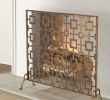 Corner Fireplace Screen Inspirational Hbp86 tole Geometric Single Panel Fireplace Screen