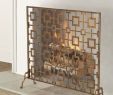 Corner Fireplace Screen Inspirational Hbp86 tole Geometric Single Panel Fireplace Screen