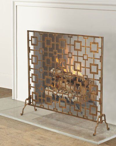 HBP86 Tole Geometric Single Panel Fireplace Screen 0d785c534d4bbbdf8036a ec