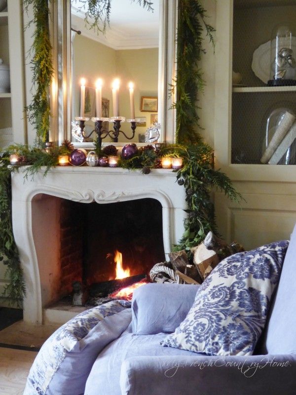 Country Fireplace Elegant French Country Christmas