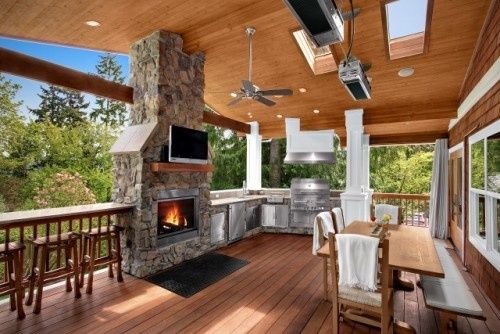 Covered Deck with Fireplace Lovely Covered Deck Outside