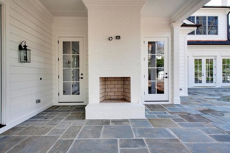 Covering Brick Fireplace with Tile New Fantastic Covered Patio Features A White Brick Outdoor
