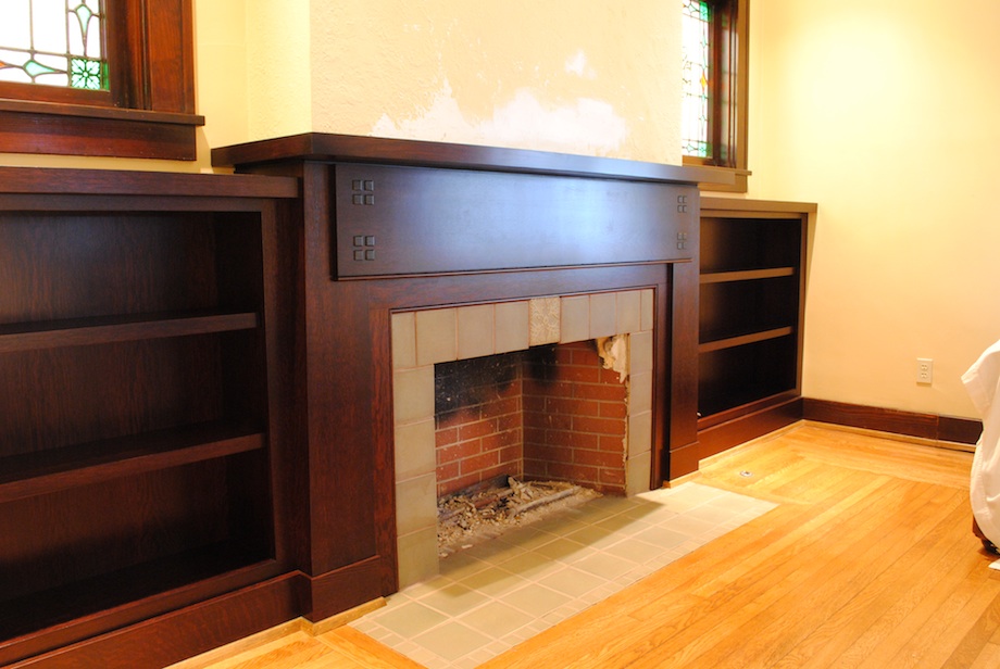 Craftsman Style Fireplace Surround Beautiful Craftsman Style Mantel & Bookcases