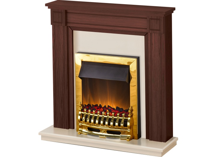 adam georgian fireplace suite in mahogany with blenheim electric fire in brass 39 inch