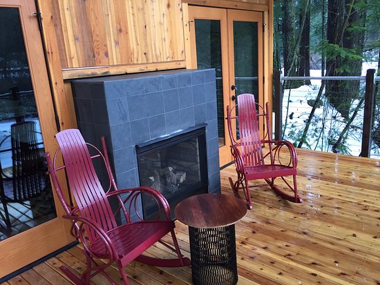 Outdoor fireplace Deck area Picture of Skamania Lodge outdoor fireplace deck