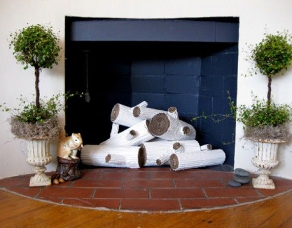 Decorative Fireplace Ideas Awesome Decorative Logs In An Unused Fireplace