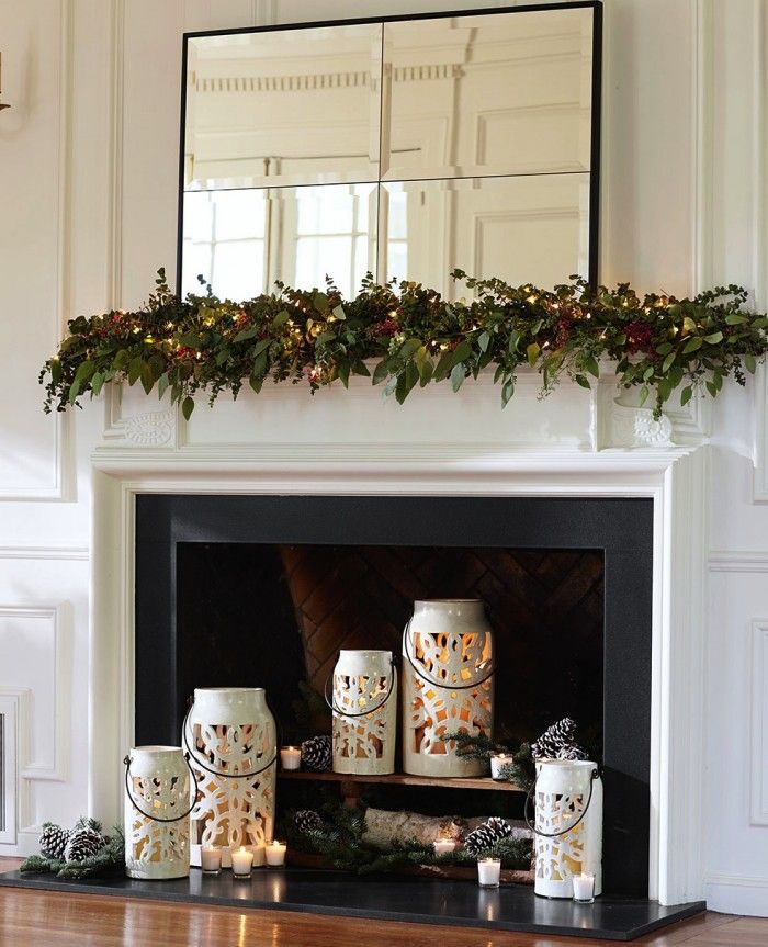 Decorative Fireplace Ideas Elegant Decoration Tiled Rectangle Mirror with Simple Slim Frame