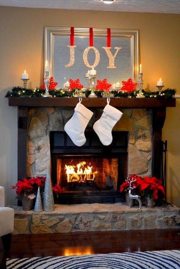 Decorative Fireplace Ideas New Simple Beautiful Holiday Mantel Diy Joy Letters