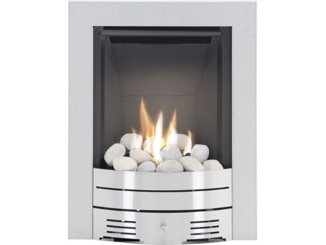 Decorative Fireplace Screens Best Of the Diamond Contemporary Gas Fire In Brushed Steel Pebble Bed by Crystal