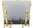 Decorative Fireplace Screens New 1940s Antique Brass Fireplace Screen & andirons 3 Pieces