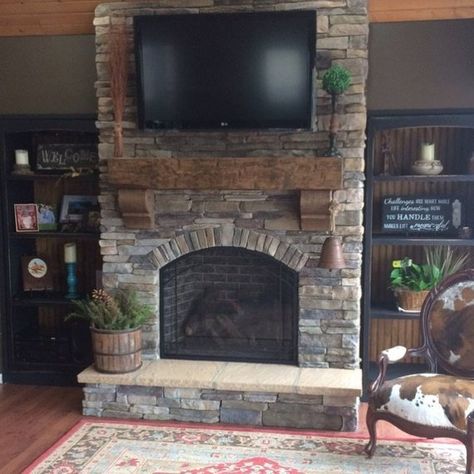 Distressed Fireplace Mantel Awesome Pinterest