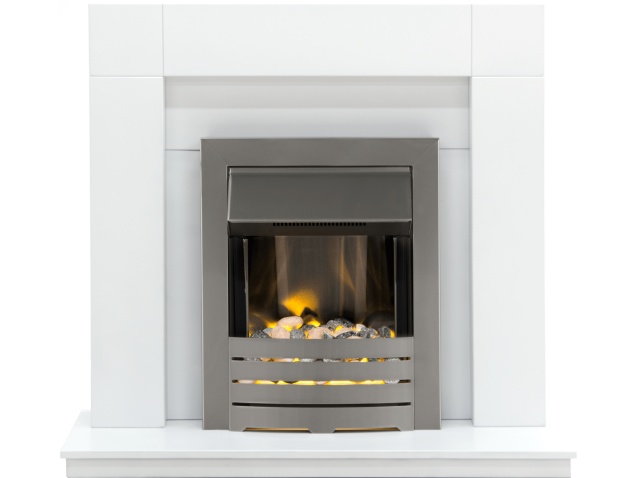 Diy Electric Fireplace Elegant Adam Malmo Fireplace Suite In Pure White with Helios Electric Fire In Brushed Steel 39 Inch
