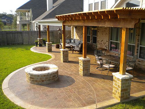 Diy Patio Fireplace Elegant Patio Cover and Cedar Pergola with Stamped Concrete and Fire