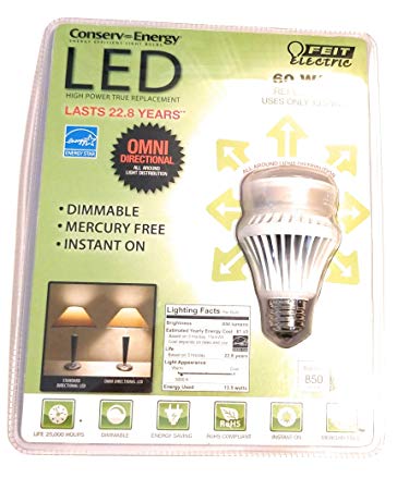 Feit Electric PerformanceLED 13 5 Watt LED Omni 60W Incandescent Dimmable Replacement Bulb 81XpmyWpQfL SY450