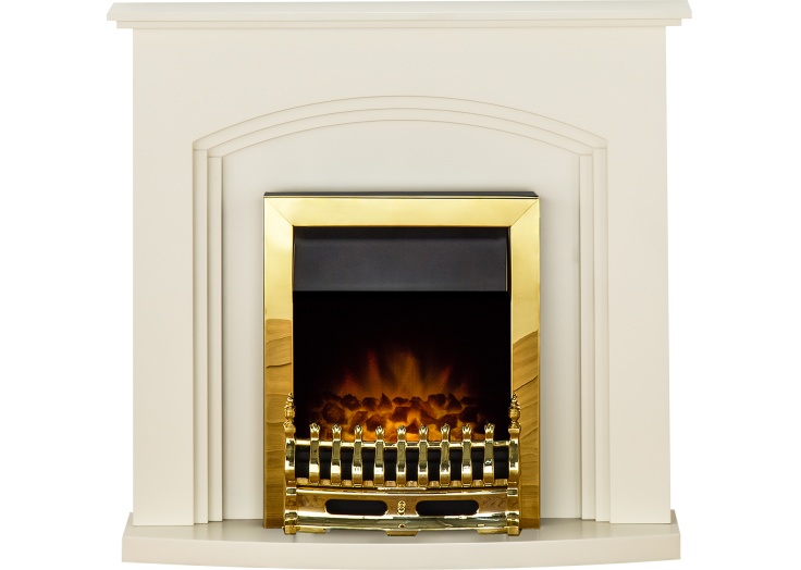 adam truro fireplace suite in cream with blenheim electric fire in brass 41 inch