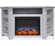 Electric Fireplace Corner Unit Elegant Stratford 56 In Electric Corner Fireplace In White with Led Multi Color Display