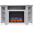 Electric Fireplace Corner Units Luxury Stratford 56 In Electric Corner Fireplace In White with Led Multi Color Display