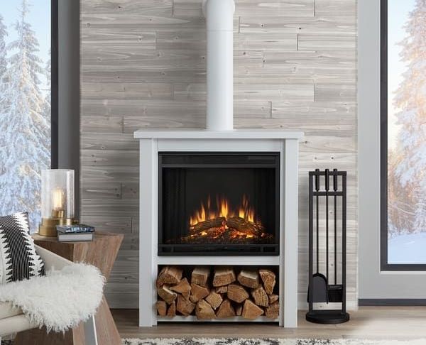 Electric Fireplace Freestanding New Real Flame Hollis Electric 17&quot; W X 32&quot; L Fireplace White