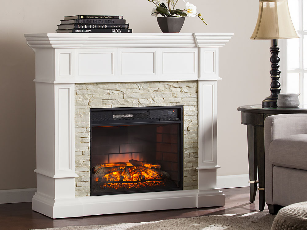 Electric Fireplace Heater with Mantle Lovely Merrimack Wall Corner Infrared Electric Fireplace Mantel Package In White Fi9638