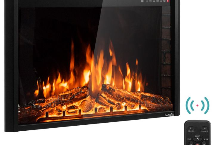 Electric Fireplace Insert with Heater Inspirational Costway Goflame 36 750w 1500w Fireplace Heater Electric Embedded Insert Timer Flame Remote
