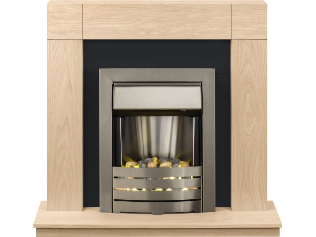 Electric Fireplace Surround New Adam Malmo Fireplace Suite In Oak with Helios Electric Fire In Brushed Steel 39 Inch