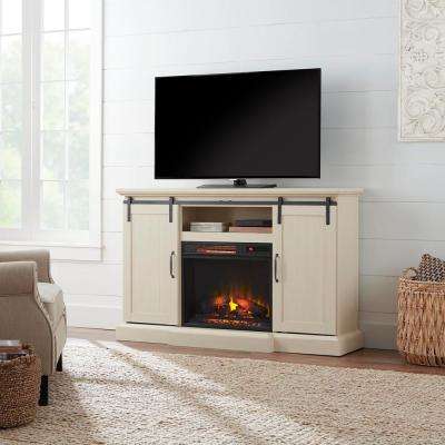 Electric Fireplace Tv Stand 60 Inch Lovely Chastain 56 In Freestanding Media Console Electric Fireplace Tv Stand with Sliding Barn Door In Ivory